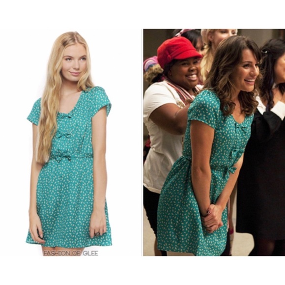 Forever 21 Silky Diamond Print Bow Detail Dress ASO Glee Rachel Berry - Picture 10 of 11